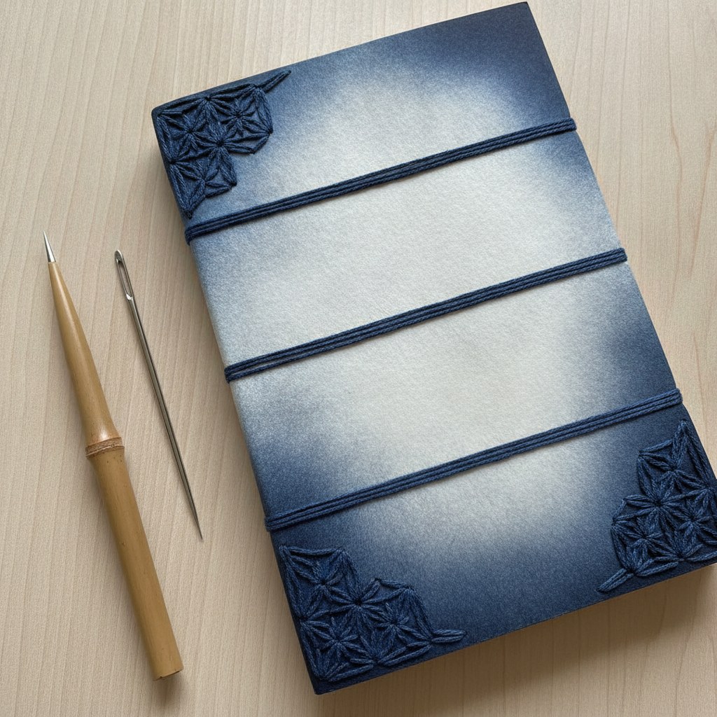 Japon stab binding tekniği ile ciltlenmiş kitap